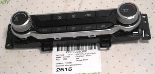 19 20 21 22 23 24 25 NISSAN ALTIMA Heater A/c Control dual zone automa