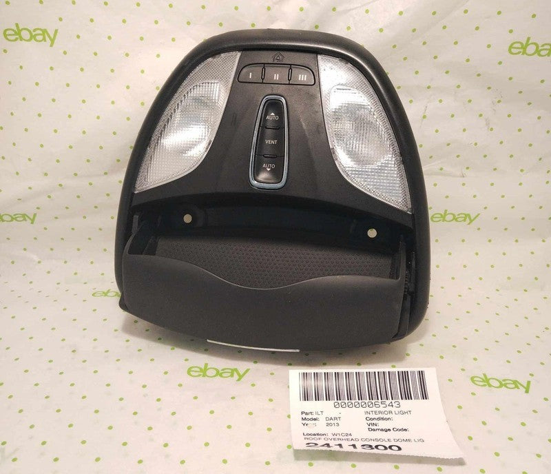13 DODGE DART ROOF OVERHEAD CONSOLE DOME LIGHT W/ SUNROOF SWITCH