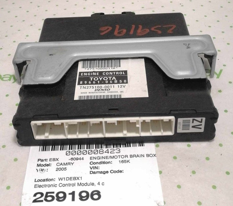 05 TOYOTA CAMRY Engine/motor Brain Box 4 cylinder ID 89661-06B50 (Cali
