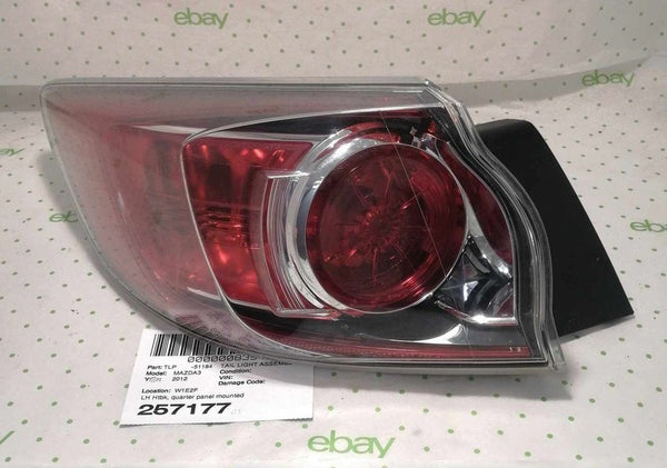 10 11 12 13 MAZDA 3 Tail Light Assembly Left Htbk quarter panel mounte