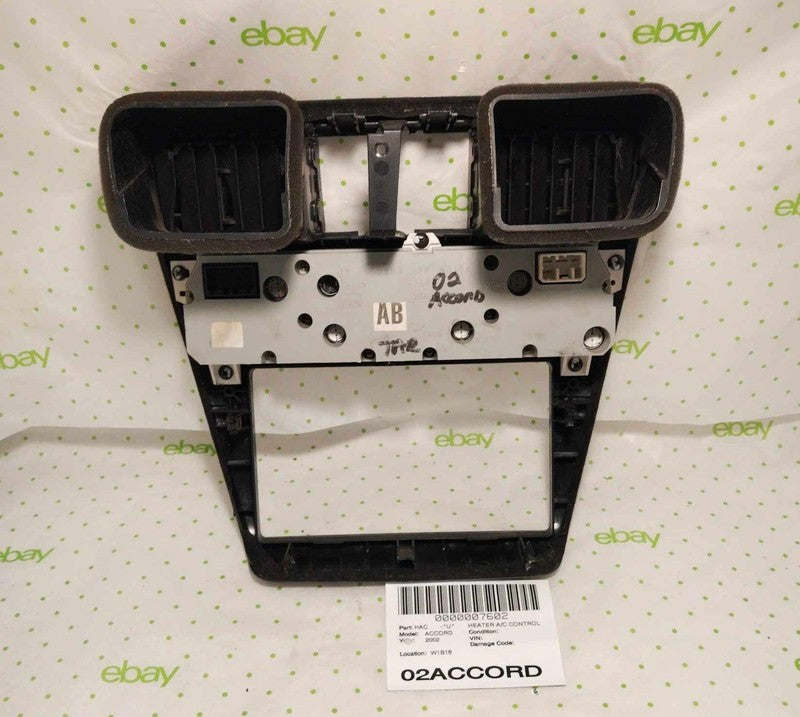 01 02 HONDA ACCORD Heater A/c Control Climate Control Digital Radio Be