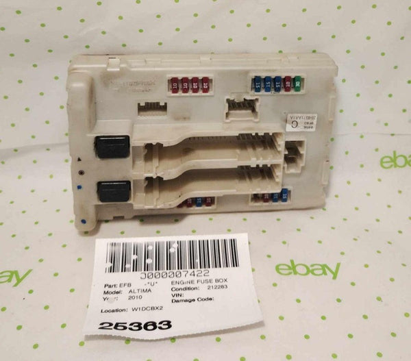 10 NISSAN ALTIMA Engine Fuse Box