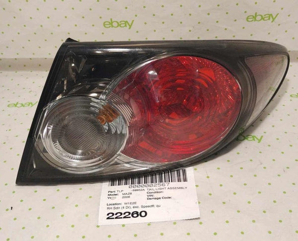 06 07 08 MAZDA 6 Tail Light Assembly Right