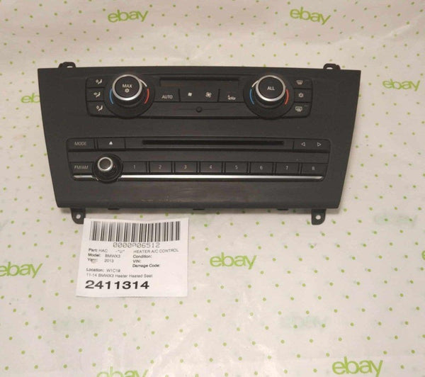 13 BMW X3 Heater Heated Seats A/c Radio Control CD PLAYER