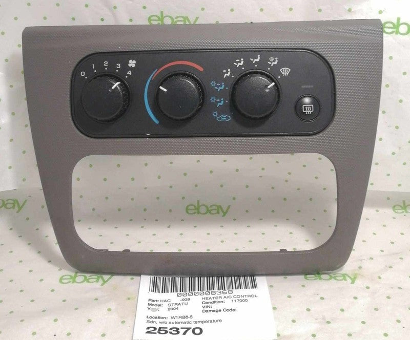 01 02 03 04 05 06 DODGE STRATUS Heater A/c Control with dash bezel tri