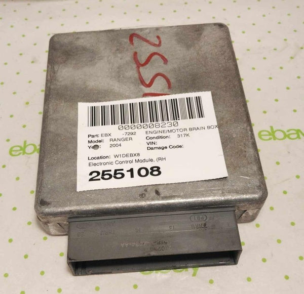 04 FORD RANGER Engine/motor Brain Box (RH rear firewall) 6-245 (4.0L)
