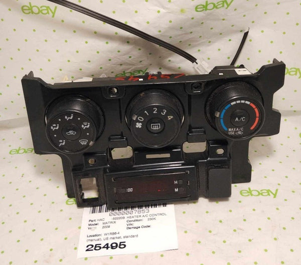 09 10 TOYOTA MATRIX Heater A/c Control
