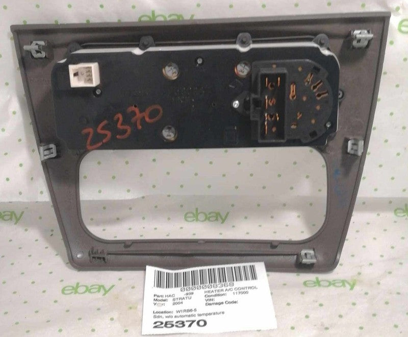 01 02 03 04 05 06 DODGE STRATUS Heater A/c Control with dash bezel tri