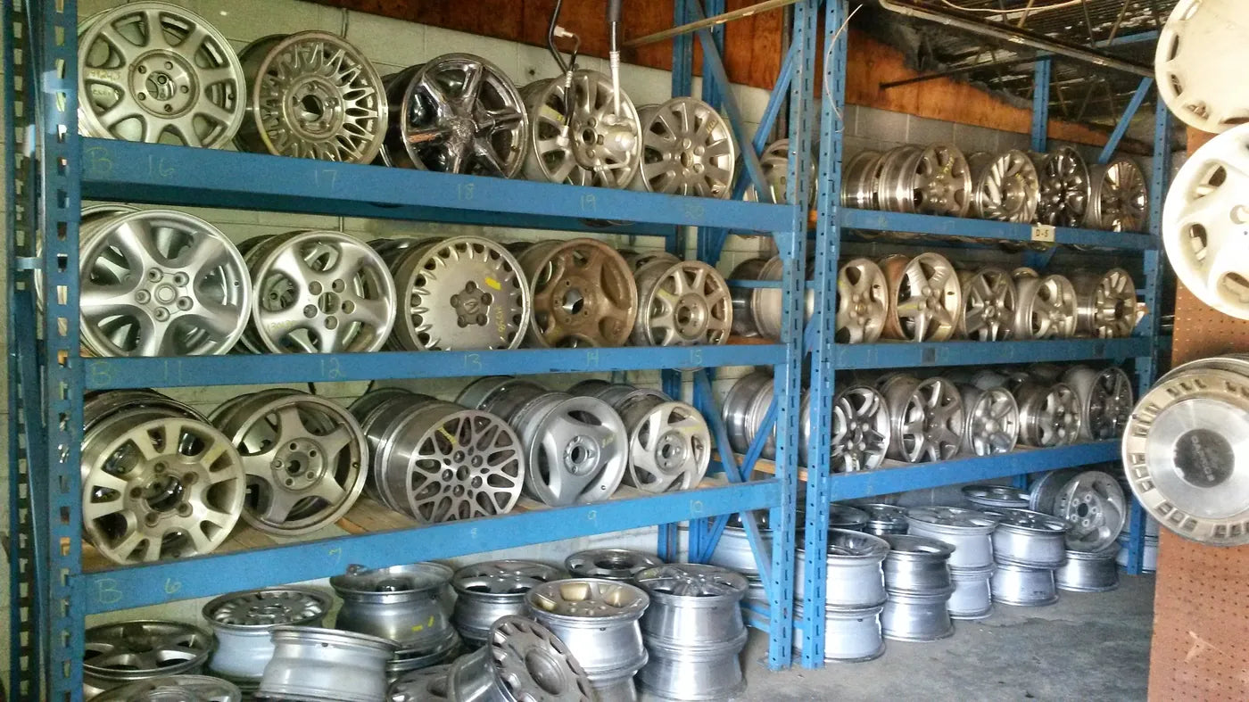 Wheels on the racks in our warehouse