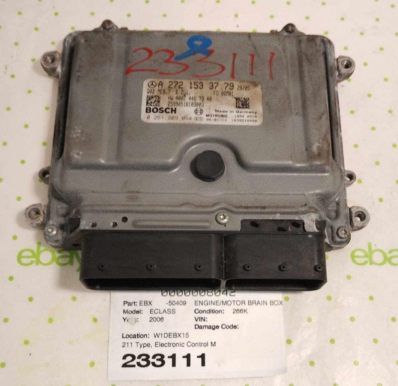 06 MERCEDES E-CLASS Engine/motor Brain Box