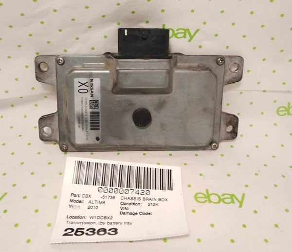 10 NISSAN ALTIMA Chassis Brain Box