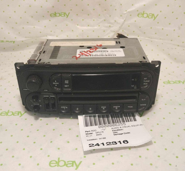 03 DODGE PICKUP 1500 RADIO STEREO PLAYER Audio & Visual Equip.(radio)