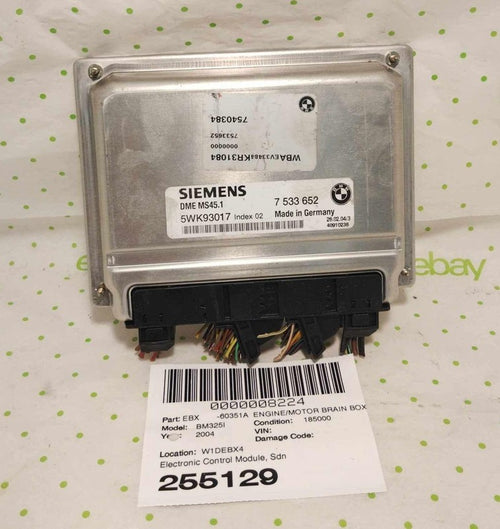 02 03 04 05 BMW 325I Engine/motor Brain Box