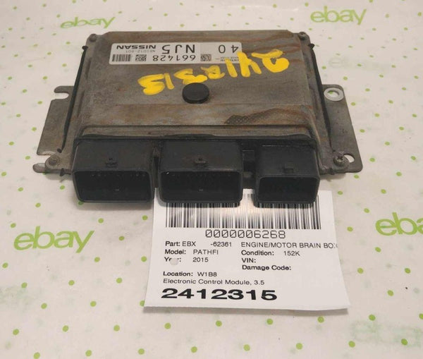 15 16 NISSAN PATHFINDER Engine/motor Brain Box