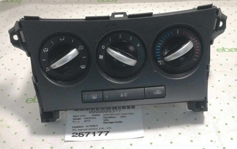 12 13 MAZDA 3 Heater A/c Control 2.0L VIN 8 (8th digit)