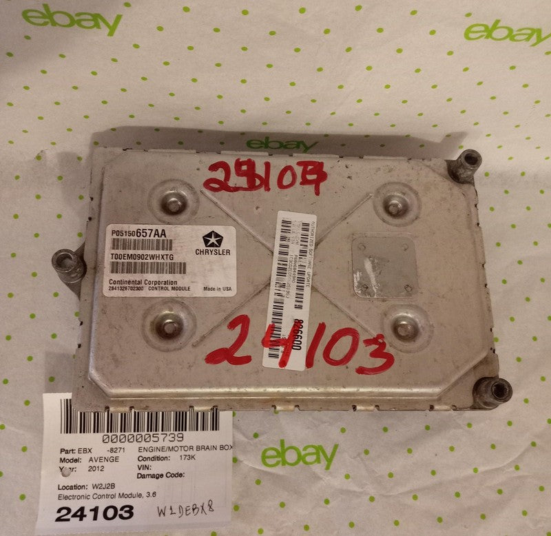 12 DODGE AVENGER Engine/motor Brain Box