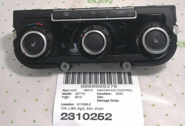 10 11 JETTA EXCEPT GLI Heater A/c Control VIN J 8th digit US market he