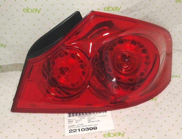 09 10 11 12 13 INFINITI G37 Tail Light Assembly Right