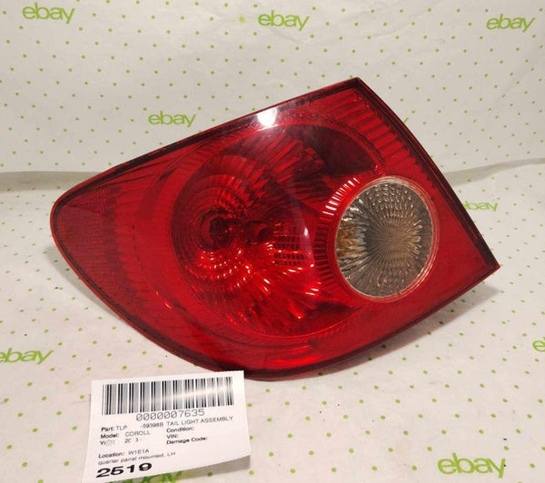 03 04 05 06 07 08 TOYOTA COROLLA Tail Light Assembly Left