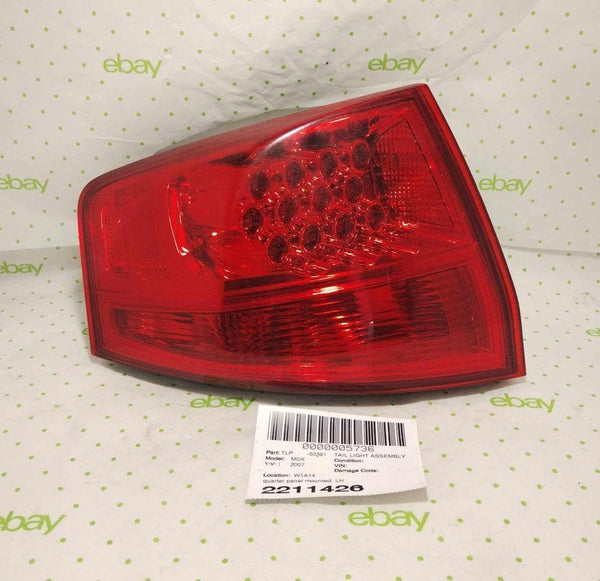 07 08 09 ACURA MDX Tail Light Assembly Left